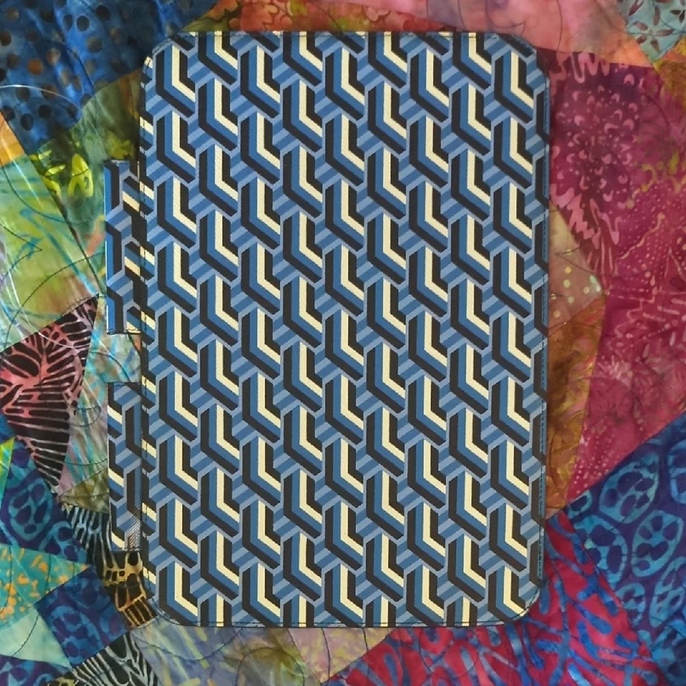 Prada Blue and Black Geometric Tablet Sleeve